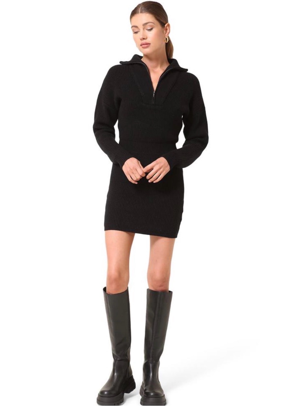 Line And Dot Jenna Mini Sweater Dress Xs